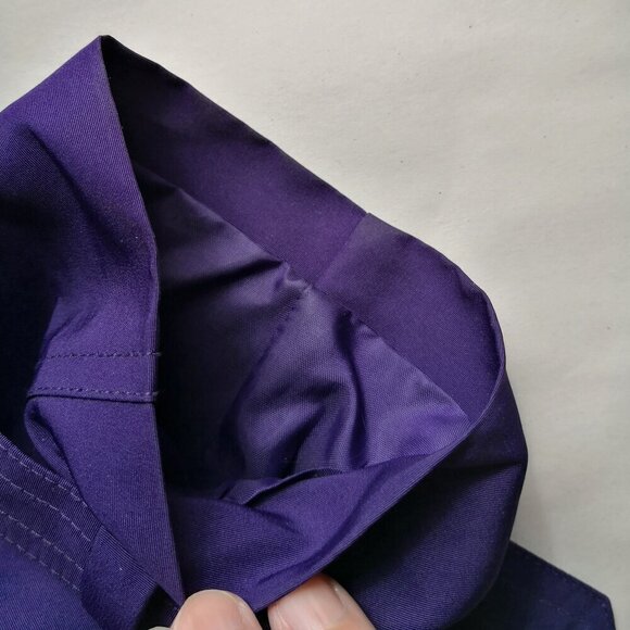 Lauren Ralph Lauren Double Breasted Short Trench Coat Dark Purple Size M - Picture 7 of 7